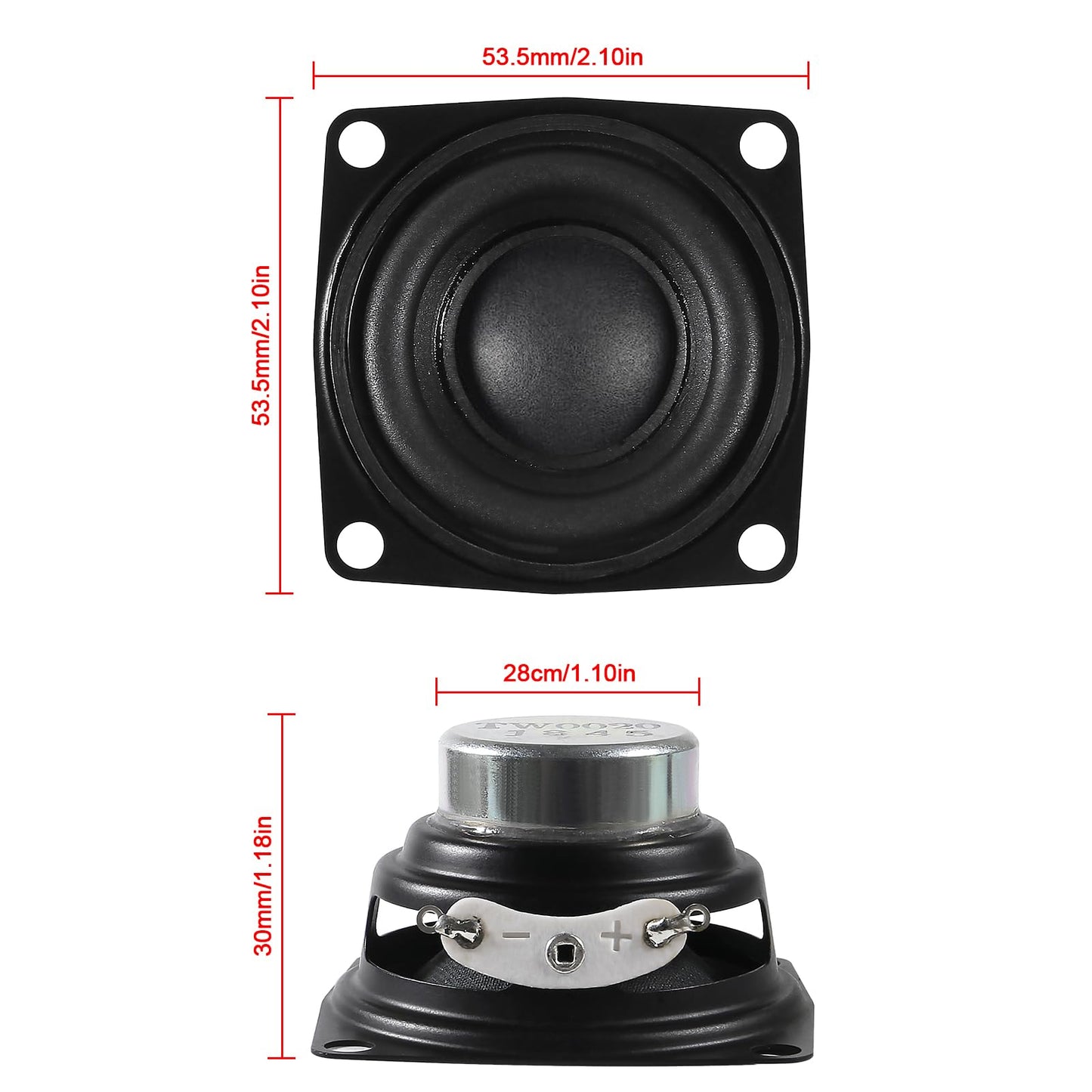 ALMOCN 4PCS 2" 4Ohm 10W DIY Small Full Range Audio Speaker Stereo Woofer Loudspeaker for Arduino and DIY Speaker