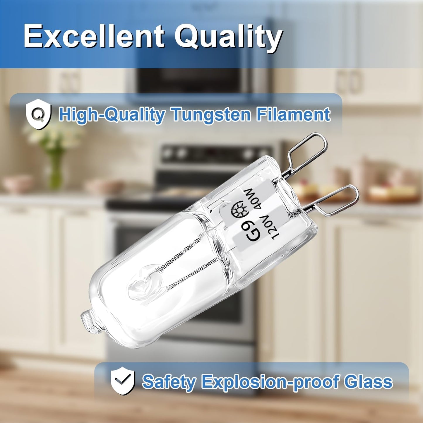SDRZJX Range Hood Light Bulbs, 120V 40W G9, 4PCS