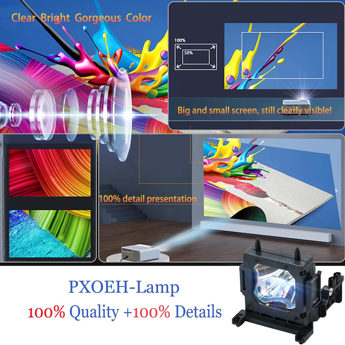 PXOEH A+ Quality LMP-H201 for Sony VPL-HW10 VW90ES HW15 HW20 HW30ES HW35ES HW50ES HW55ES VPL-HW20 GH10 VW70 VW80 VW85 Replacement Projector Lamp