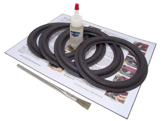 Springfield Speaker 6.5" Foam Surround Edge Repair Kit - 4 Speaker Kit - Compatible with JBL 4206, 4401, 4406, 39-0057 F37F18C804DA, 115H, 115H-1