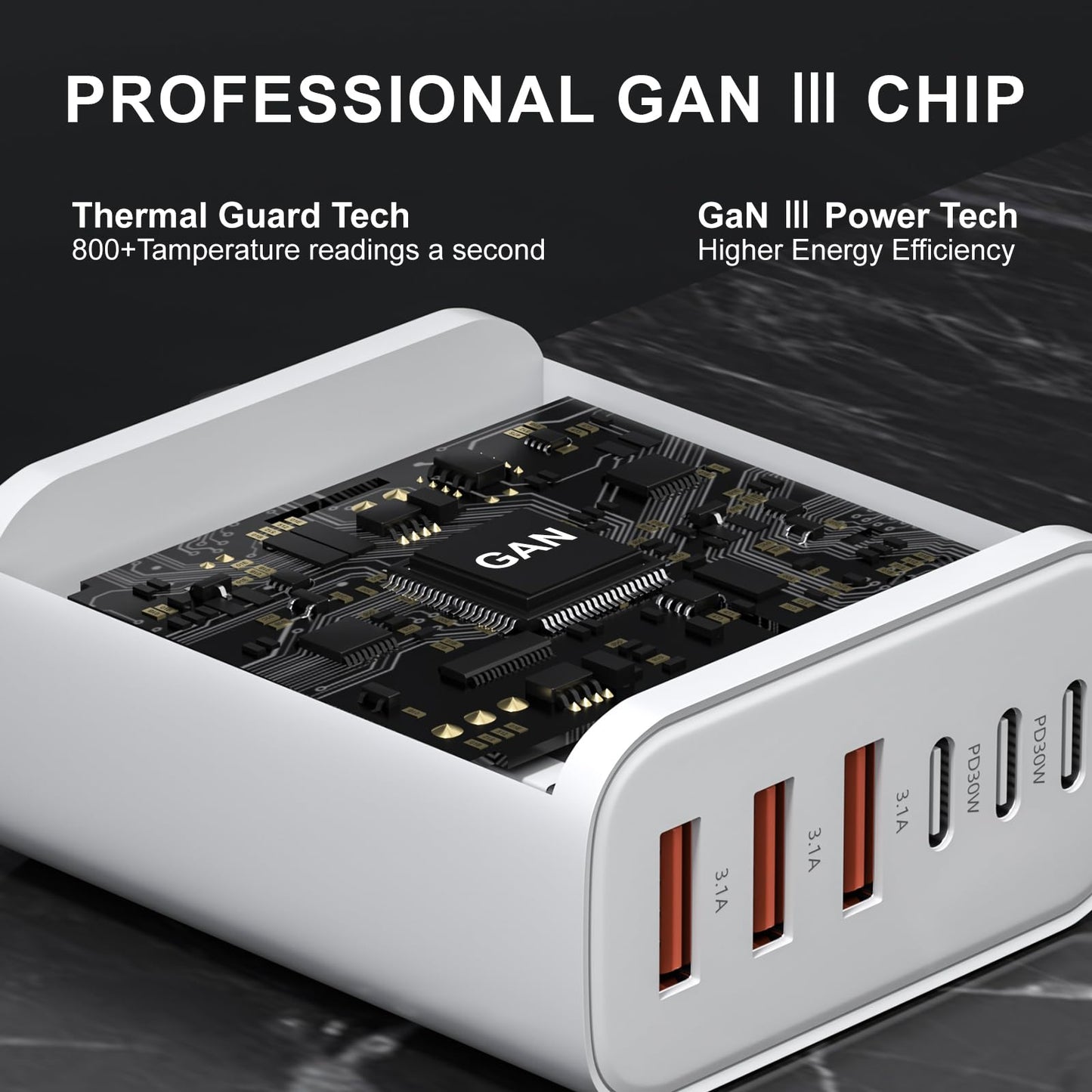 USB C Wall Charger Block, 65W GaN 6-Port Fast Charging Block,PD USB C Plug Adapter+QC Plug Compatible with iPhone iPhone 17/17 Plus/17 Pro Max/16/16