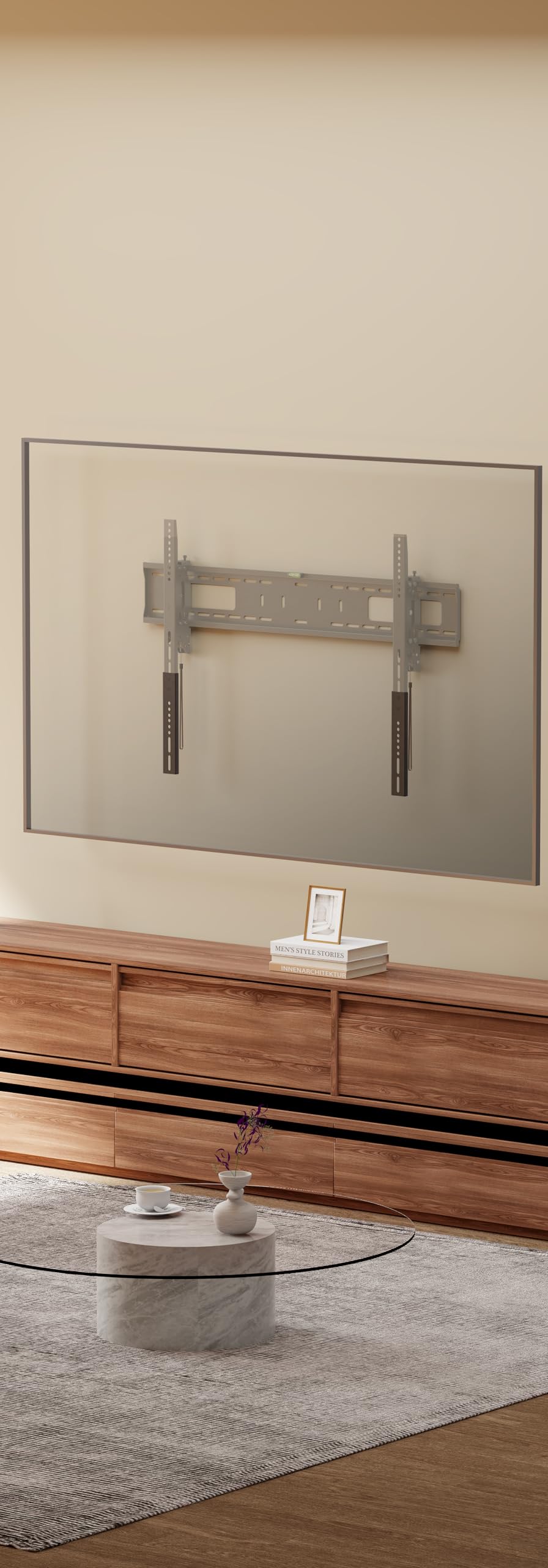 ynVISION.DESIGN Vertical VESA Extender for YN-BIGTV Advanced Tilt TV Wall Mount (Extension Arms, Pack of 1)