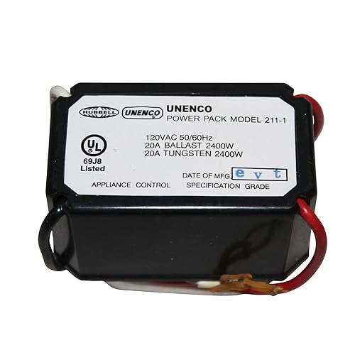 Hubbell Uneno Power Pack Model 211-1 120VAC 50/60 Occupancy Sensor 20A Ballast