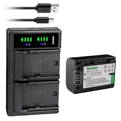 Kastar 1-Pack Battery and LTD2 USB Charger Compatible with Ordro NP-180 NP180 Battery, Ordro HDR-AE8 AE8 Digital Camcorder HD 4K 3 inch IPS Touch