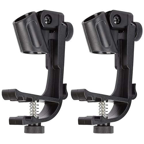 Adjustable Drum Microphone Clips Rim Snare Mount Clamp Holder Gear Studio 2Pcs