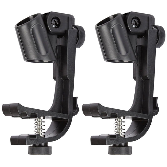Adjustable Drum Microphone Clips Rim Snare Mount Clamp Holder Gear Studio 2Pcs