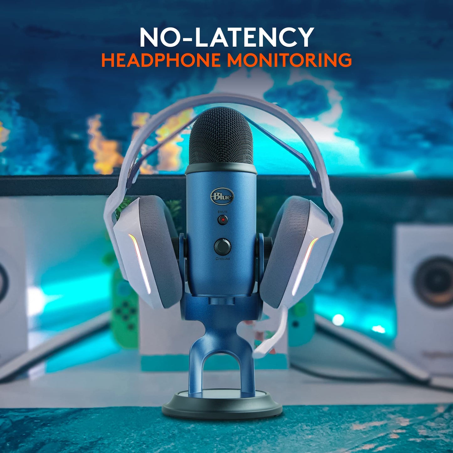 Logitech Creators Blue Yeti USB Microphone for PC, Mac, Gaming, Streaming, Podcasting, Studio and Computer Condenser Mic with Blue VO!CE Effects, 4
