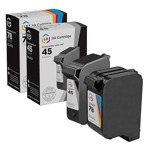 LD Products Remanufactured Ink Cartridge Replacements for HP 45 & 78 (1 Black, 1 Color, 2-Pack) for use in DeskJet: 990cxi 990cse 995 995C 995ck |