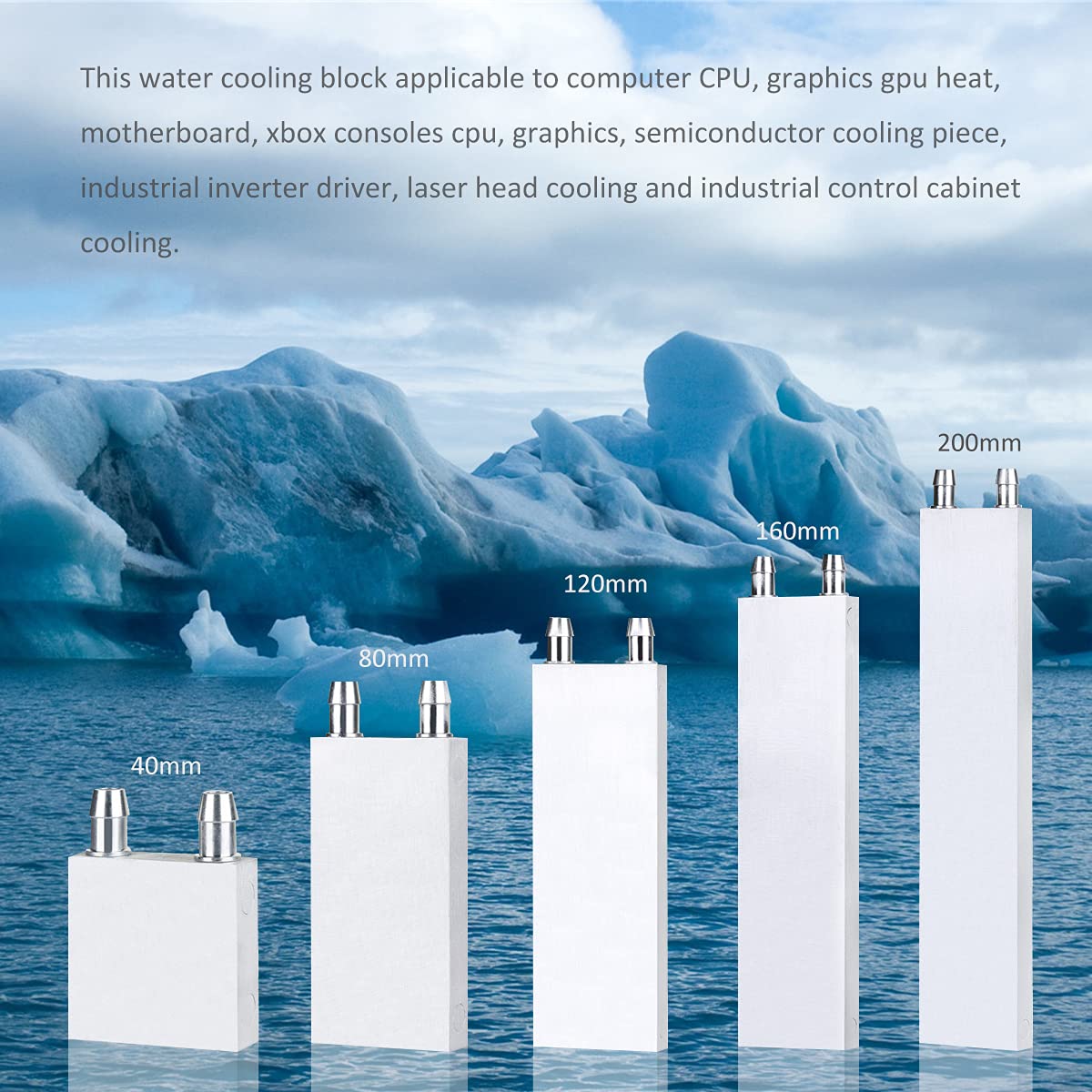 ClYXGS Aluminum Water Cooling Block, Liquid Cold Water Plate Heat Sink Water-Cooled Exchanger Head semiconductor Refrigeration Sheet CPU Graphics