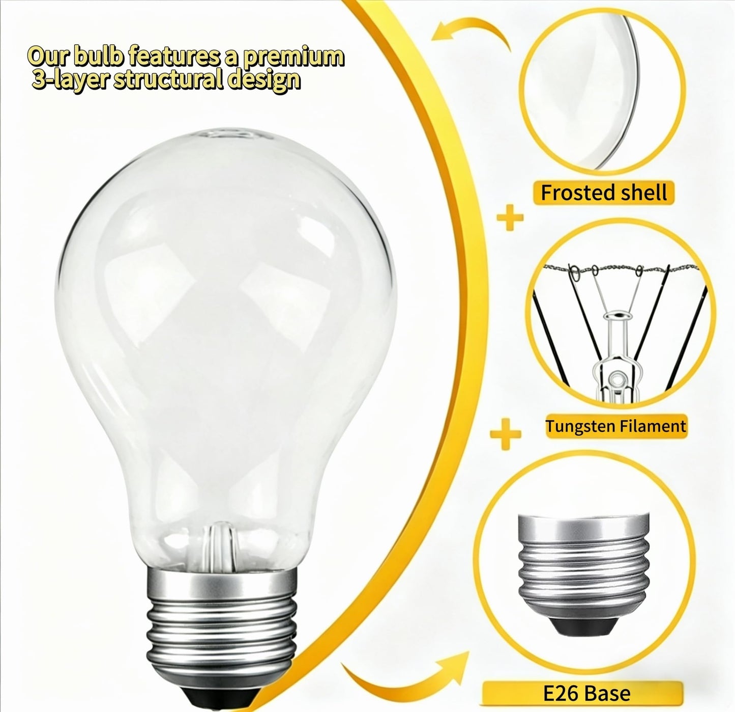 FMLAD 100 Watt Incandescent Light Bulbs, E26 A19 100W Stepless Dimming Light Bulbs 1020lm, 3000K Soft Warm White, Vintage Clear Glass Incandescent