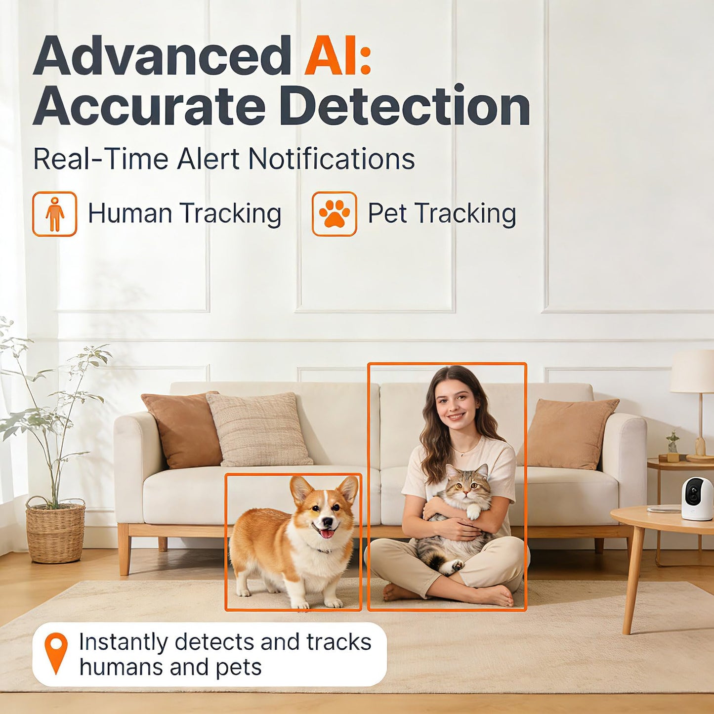 Hidden Camera,4K Mini Camera with AI Motion Detection, No Glow Auto Night Vision,Support Cloud & TF Storage,24/7 Nanny Cam Wireless Surveillance