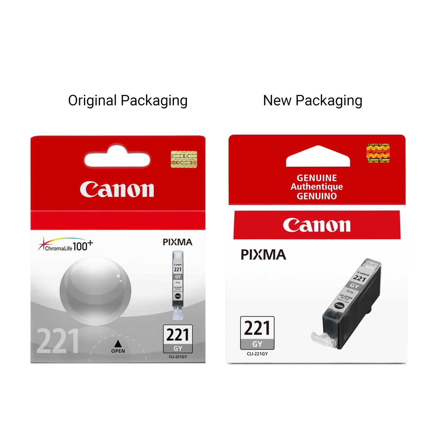 Canon CLI-221 Genuine Gray Ink Tank, Compatible with MP980, and MP990 Printers
