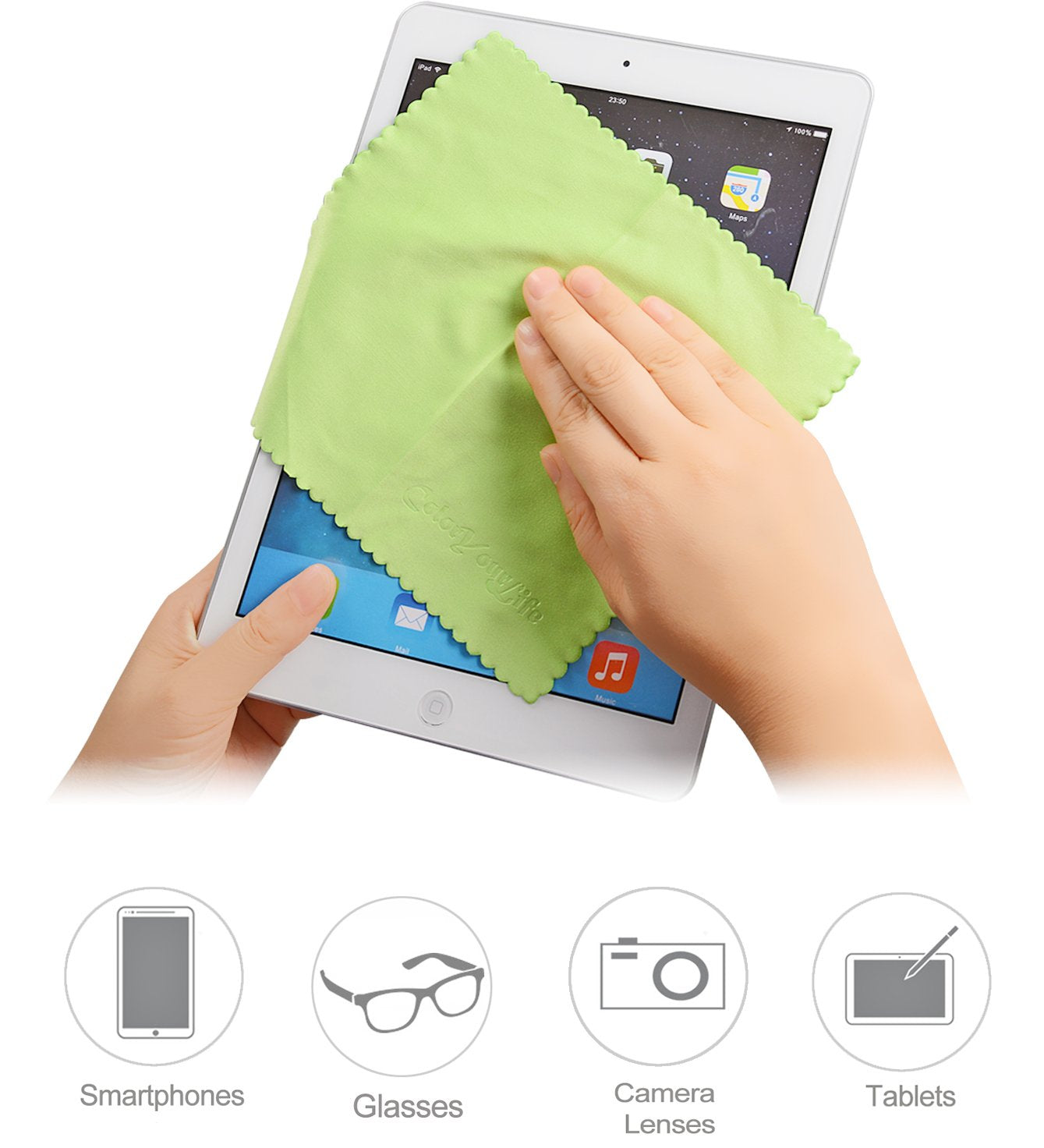 ColorYourLife 10-Pack Microfiber Cleaning Cloths for Smart Phones, Laptops, Tablets, Lenses, LCD Monitor, TV, Camera, Glasses, Optics etc in Retail