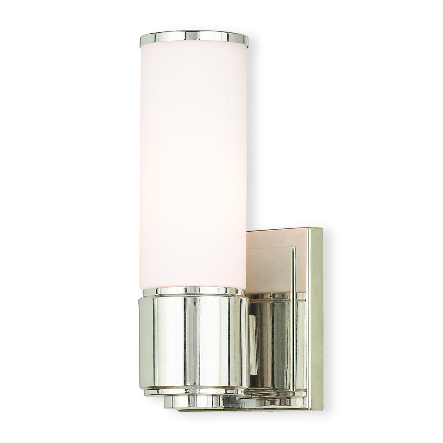 Livex 52121-35 Contemporary Modern One Wall Sconce/Bath Light from Weston Collection in Polished Nickel Finish