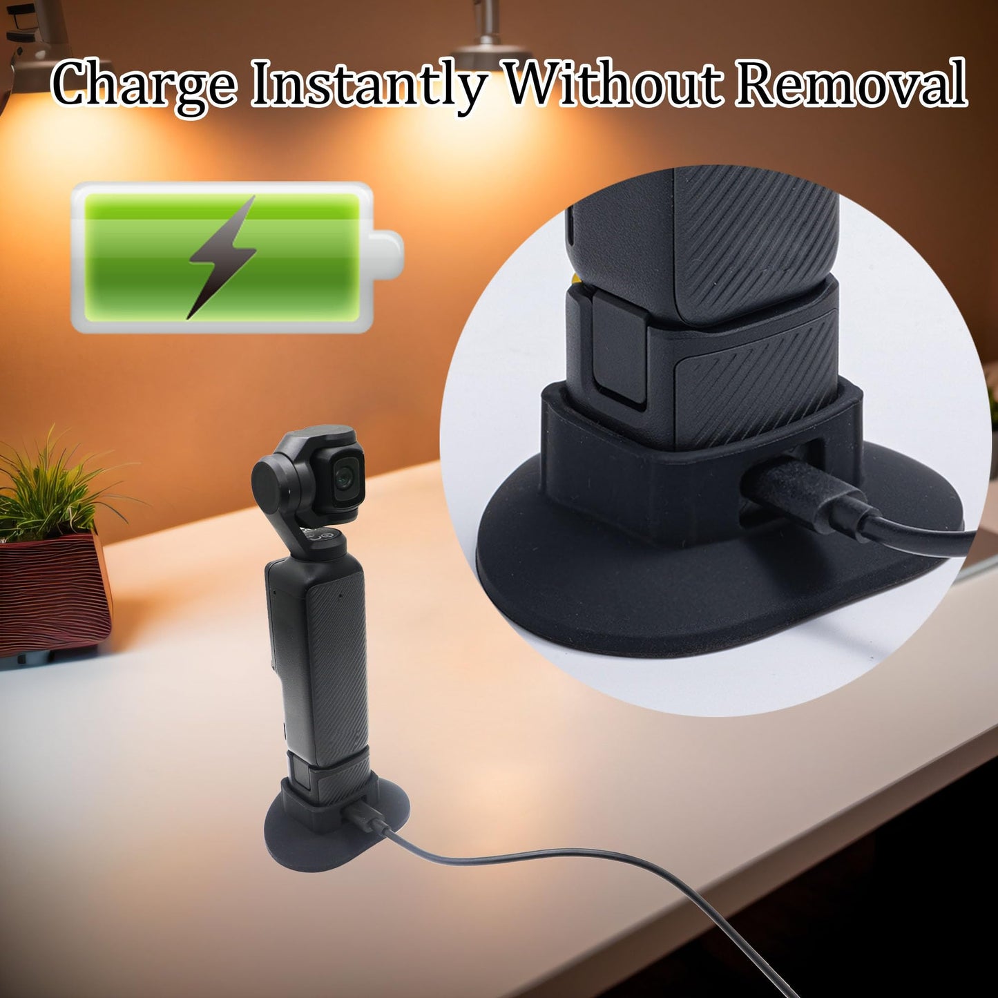 PCTC Silicone Non-Slip Desktop Mount Compatible with DJI Osmo Pocket 3,Silicone Non-Slip Desktop Mount,Compact Portable Stabilizing Base for Steady