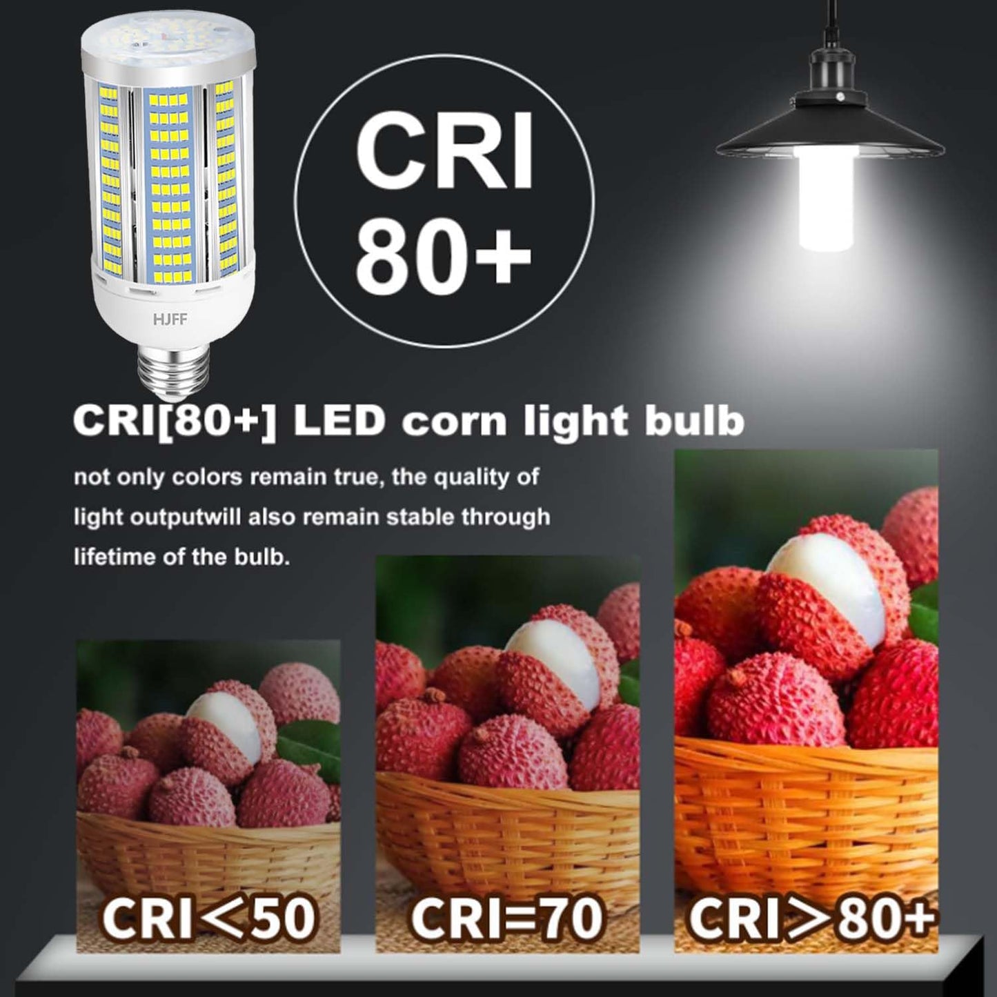 HJFF Led Light Bulb 500W Equivalent 7500 Lumen 5000K Waterproof E26/E27 Medium Base 60W led Bulb for Outdoor Indoor Lamp Area Garage Warehouse
