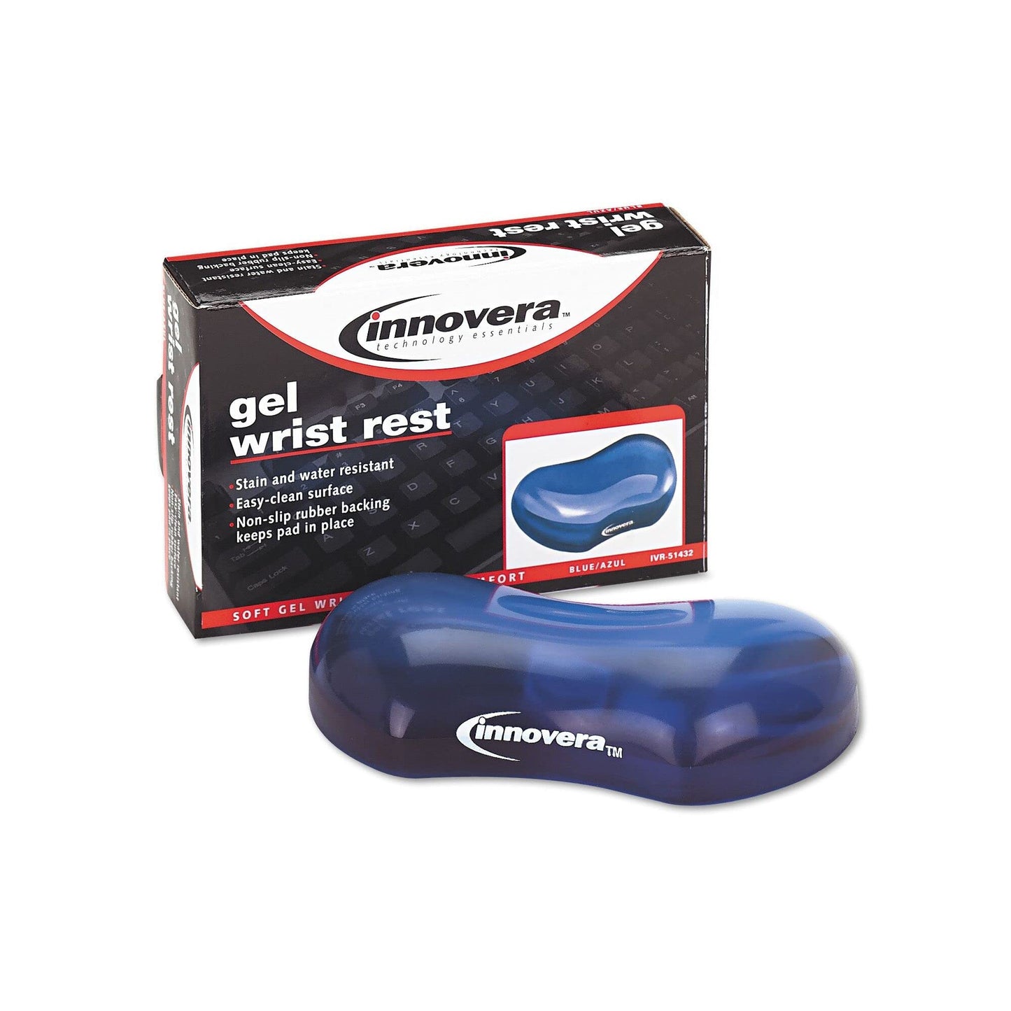 Innovera Gel Mouse Wrist Rest, 4.75 x 3.12, Blue