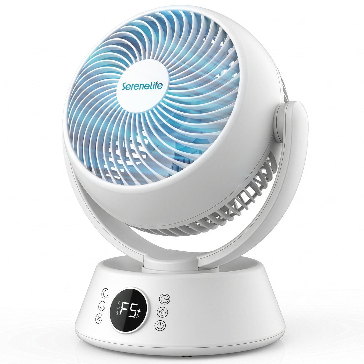 SereneLife Air Circulator Fan for Bedroom & Home Office | Oscillating Desk Fan with 6 Speed Settings and Remote Control | 12-Hr Timer with Sleep Mode
