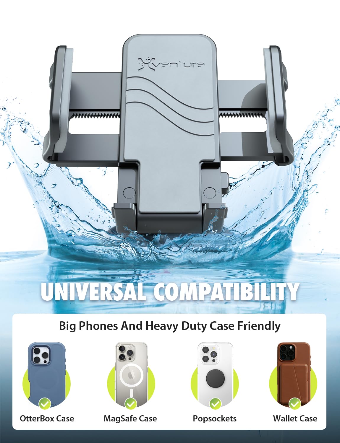 XVenture Bracketron Griplox Waterproof Phone Mount for Boats - Marine Suction Cup Holder with Sealed Case, Secure Boat/Kayak/Jet Ski Phone Holder