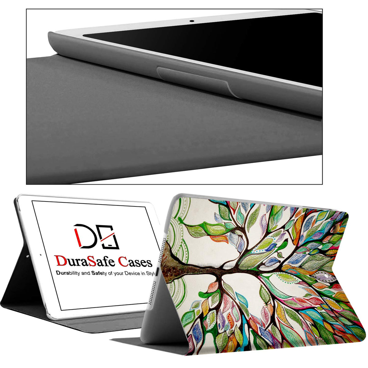 DuraSafe Cases for iPad 7.9 Inch Mini 3 Mini 2 Mini 1 [ Mini 3rd 2nd 1st ] Gen A1599 A1489 A1432 MH3F2LL/A Smart Auto Sleep Wake Adjustable Viewing