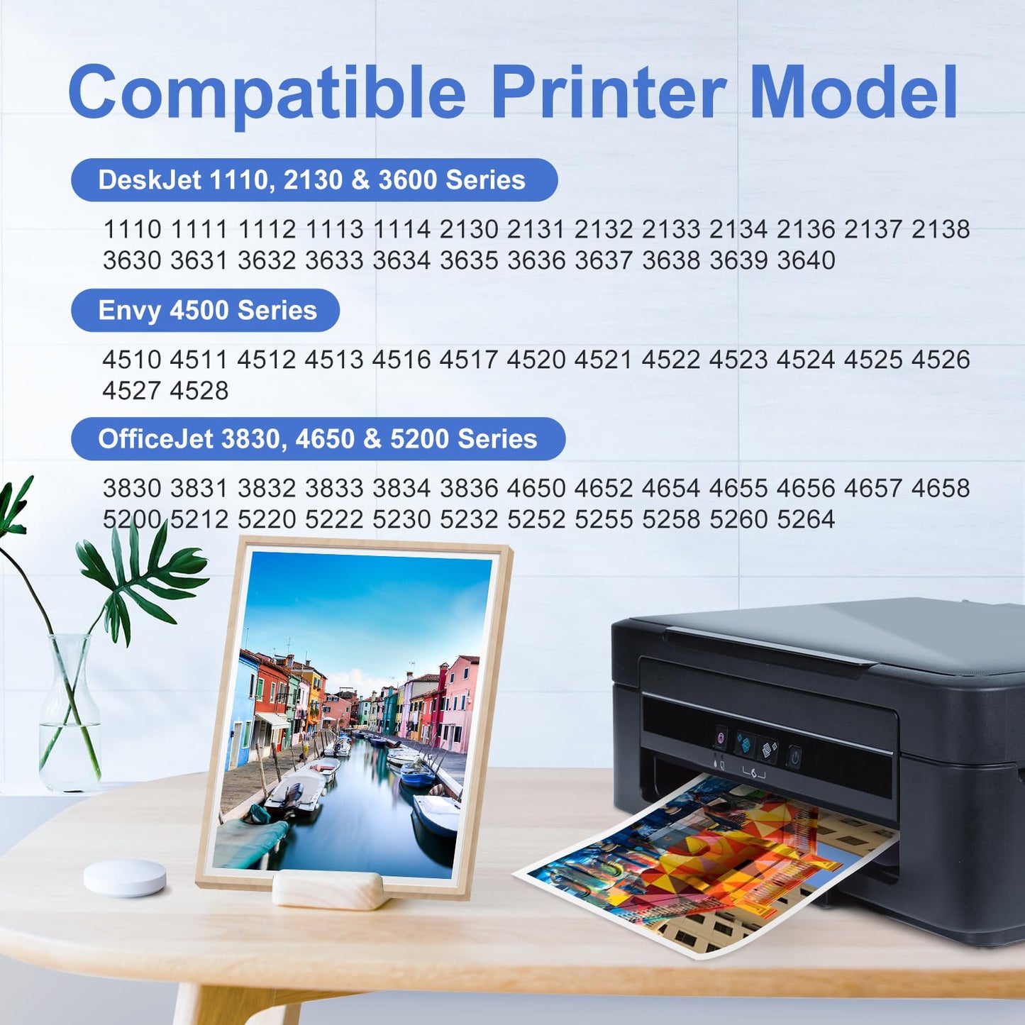 63XL Ink Cartridge Combo Pack Replacement for HP Ink 63 63XL Color Ink Cartridges Works for HP OfficeJet 3830 4650 5255 5258 5200 4655 4512 Deskjet