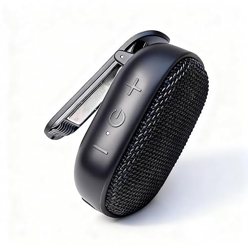 Travel Depot Wearable Bluetooth Speaker, Mini Wireless Clip On Speaker w/Microphone, TWS Waterproof Speaker w/SOS Safety Feature, Portable Speaker