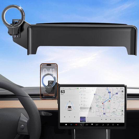 Magnetic Car Mount for Tesla Model Y 2020 2021 2022 2023 2024 & Model 3 2017 2018 2019 2020-2023: 360° Adjustable Car Touch Screen Phone Holder Made