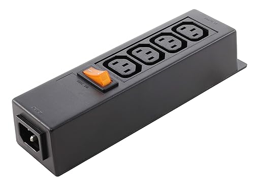 AC WORKS [WS-045-0-4] IEC IT/Server/PDU Power Strip 7-1/2 in. Housing IEC C14 Inlet to (4) IEC C13 Sheet F with Power Switch