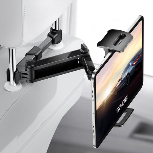 Tryone Car Headrest Tablet Holder Mount Stretchable Backseat Tablets Stand for Kids, Car Seat Mounts Compatible with iPad Pro 12.9 Air Mini, iPhone
