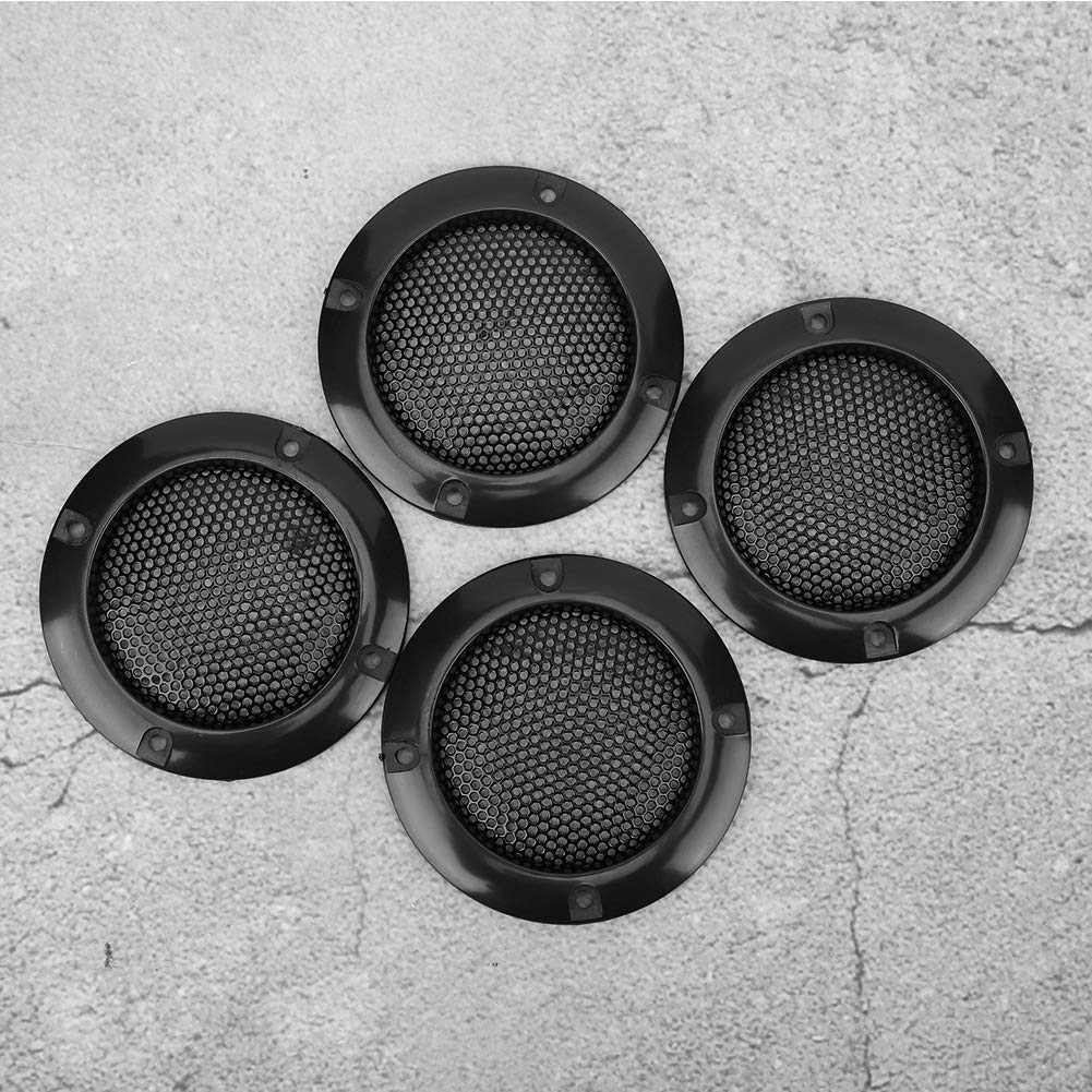 Car Speaker Grill, 4pcs 2inch Audio Speaker Grille Protective Decorative Audio Speaker Mesh Grille(Black)