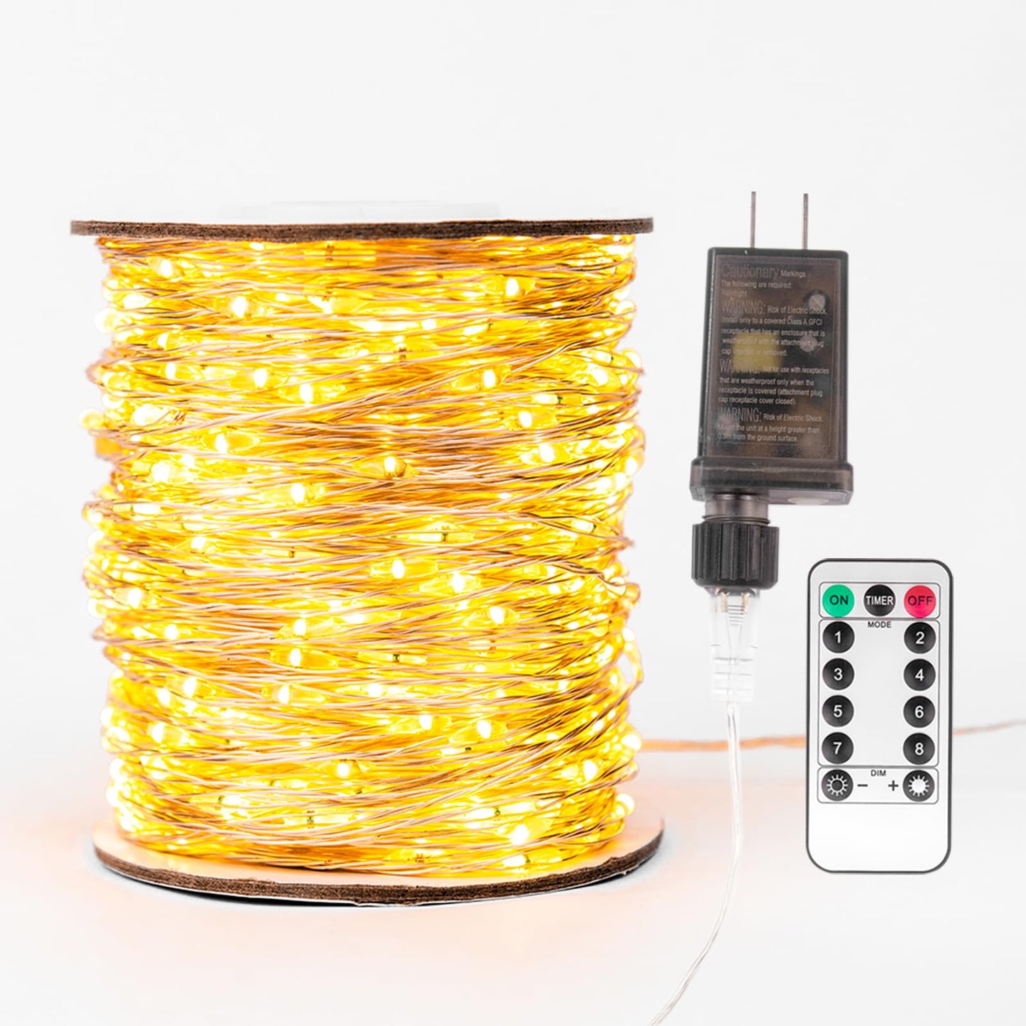 ZELUXDOT Fairy Lights Plug in,100FT 600 LEDs Waterproof Led String Lights,8 Modes Remote Twinkle Light for Bedroom Window Weddings Christmas Holiday