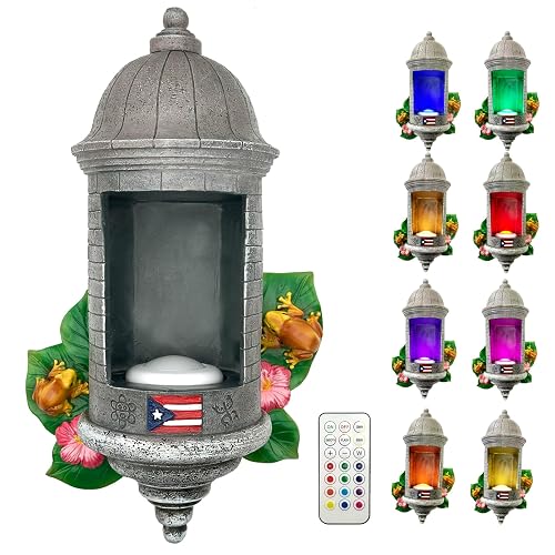 UKENEM Puerto Rico Souvenirs, Puerto Rican Garita Wall Light with Remote Control, Puerto Rico El Morro Style Night Light Boricua Home Decor for Women