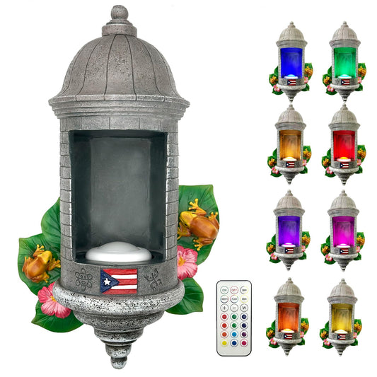 UKENEM Puerto Rico Souvenirs, Puerto Rican Garita Wall Light with Remote Control, Puerto Rico El Morro Style Night Light Boricua Home Decor for Women