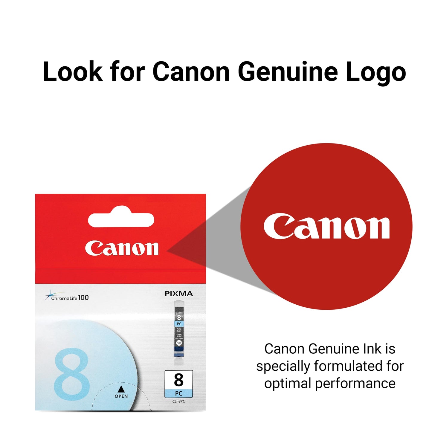 Canon CLI-8 Genuine Photo Cyan Ink Tank, Compatible with Pro9000, Pro9000 Mark II, iP6700D, iP6600D, MP970, MP960, and MP950 Printers
