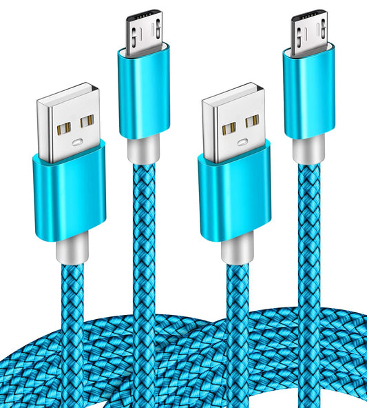 Micro USB Cable 2pack 6ft Android Charger Cord Fast Quick Charging for Samsung 2016 Tab A 7.0 10.1, E 8.0, Kindle Fire Hd Hdx 7 8 10 Tablet, Phones