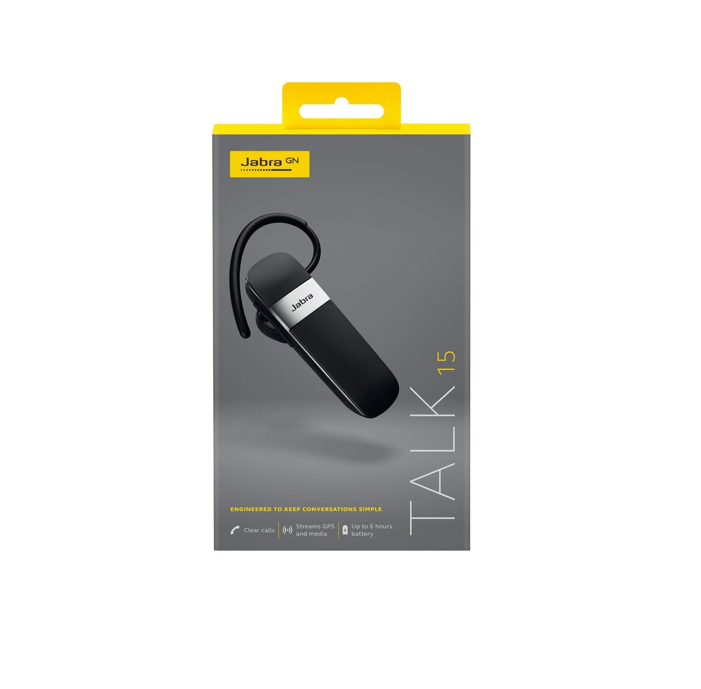 Jabra Talk 15 Bluetooth Headset for Hands-Free Calls with Clear Conversations and Ease of Use (Renewed)