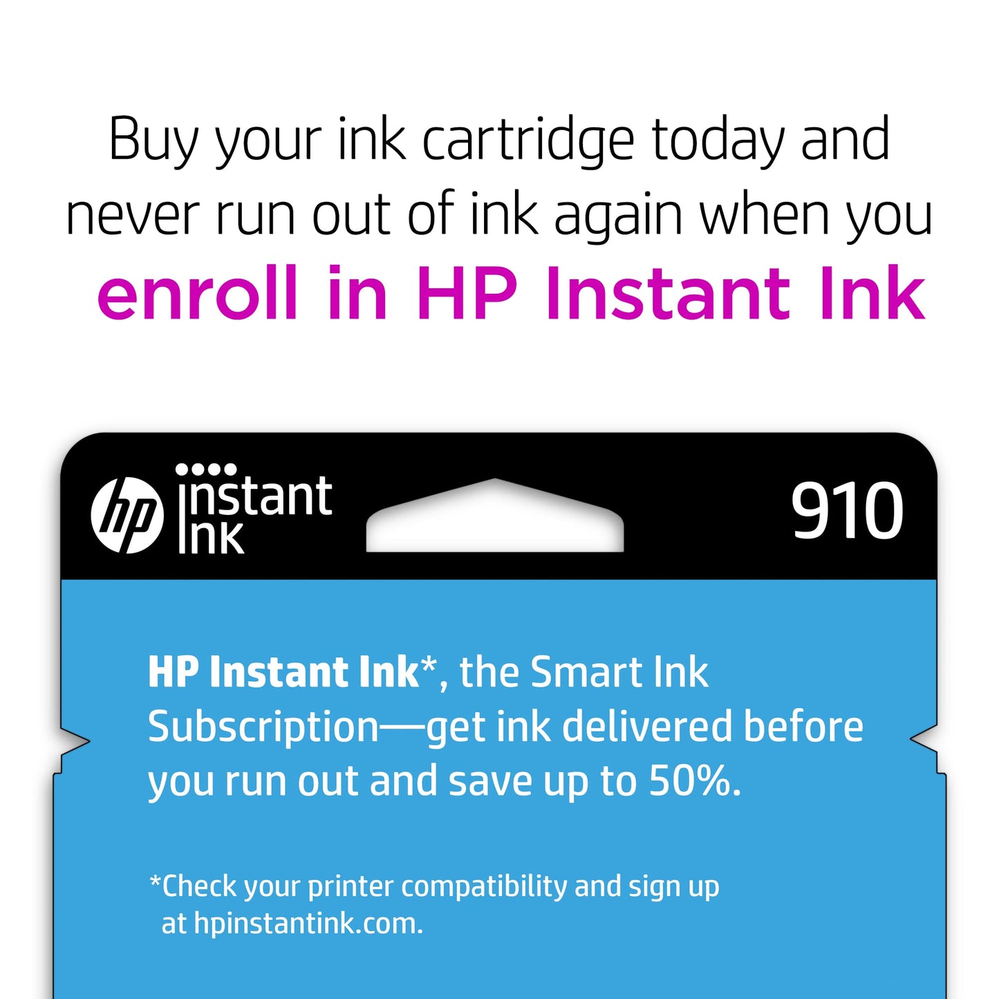 HP 910 Cyan Ink Cartridge | Works with OfficeJet 8010, 8020 Series, OfficeJet Pro 8020, 8030 Series | Eligible for Instant Ink | 3YL58AN