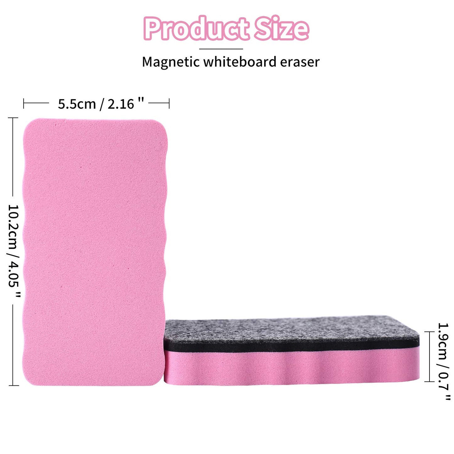 Dry Erase Erasers, 24 Pack Magnetic Whiteboard Eraser Chalkboard Eraser Dry Eraser for Classroom Office and Home (24pcs 4Colours)