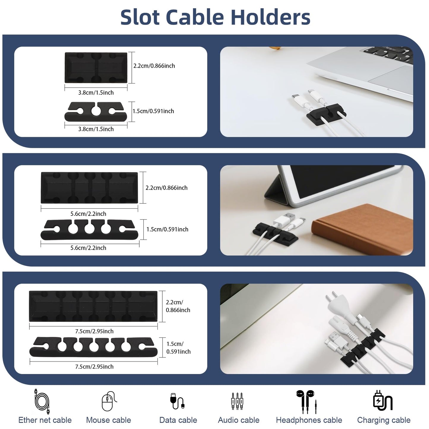 319pcs Cable Management Organizer Kit, Desk Cord Organizer, 98 Adhesive Cable Clips Holder, 17 Reusable Cable Strap, 4 Cable Sleeve Split, and 200