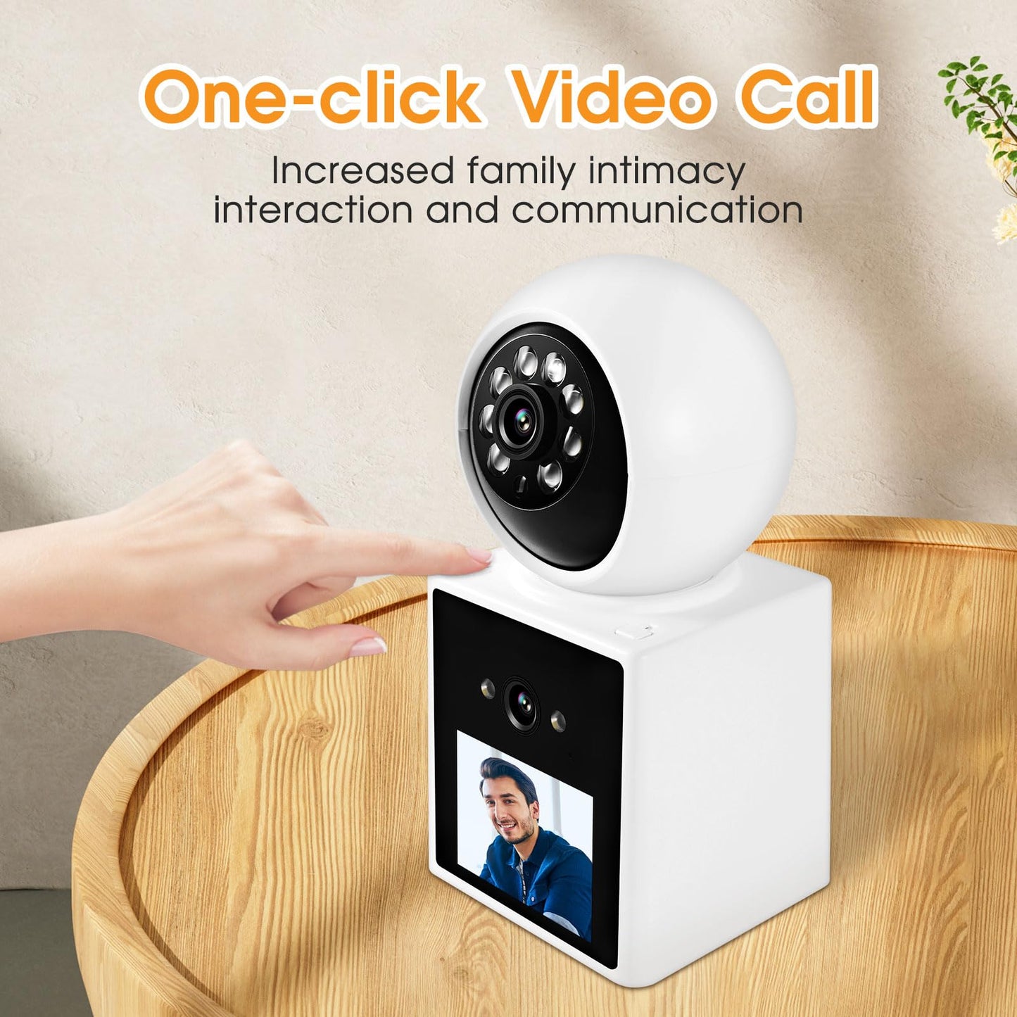 COOHILIGH Two-Way Video Call Security Camera with HD Screen, 1080P Indoor Home Security Camera, Indoor House Sitter Camera
