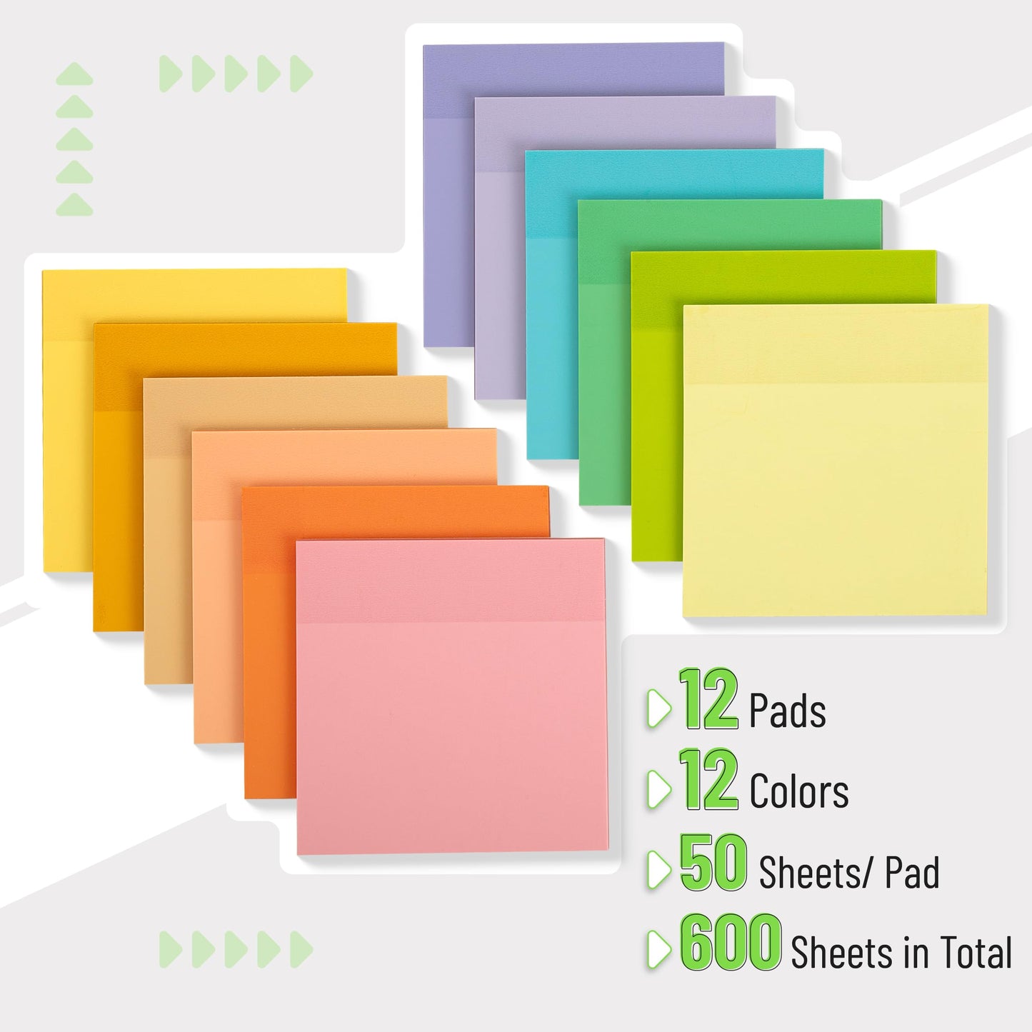 Mr. Pen- Transparent Sticky Notes, 3" x 3", 12 Pads, 600 Sheets