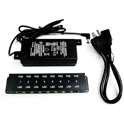 PoE Texas POE-8-24v60w | 24 Volt Passive Power Over Ethernet 10/100 PoE Injector for 8 Ubiquiti, OM2P or Other 24v POE Devices - NOT for 802.11ac