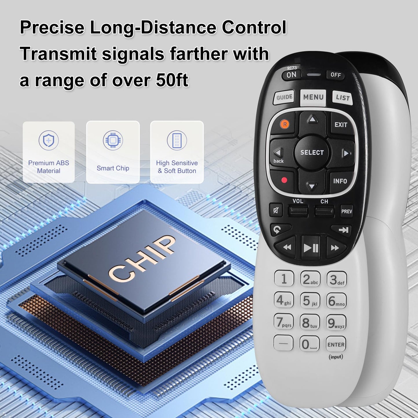 New RC73 Universal IR Replacement Remote Control Compatible with DIRECTV HR54 C61 Mode Replaces RC72 RC71
