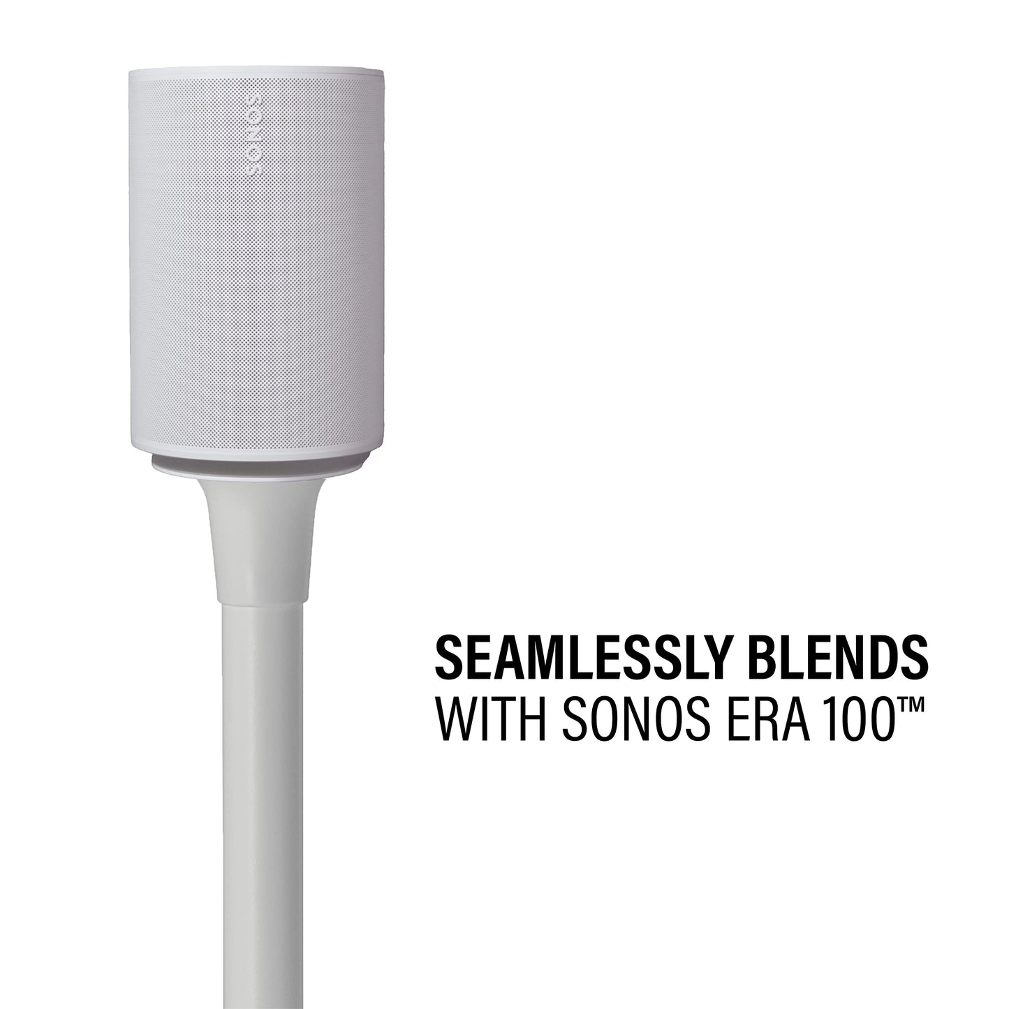 Sanus Wireless Speaker Stand for Sonos Era 100™ - Pair White |, Perfect Stand Setup for Easy and Secure Mounting of New Sonos Era 100™ Speakers