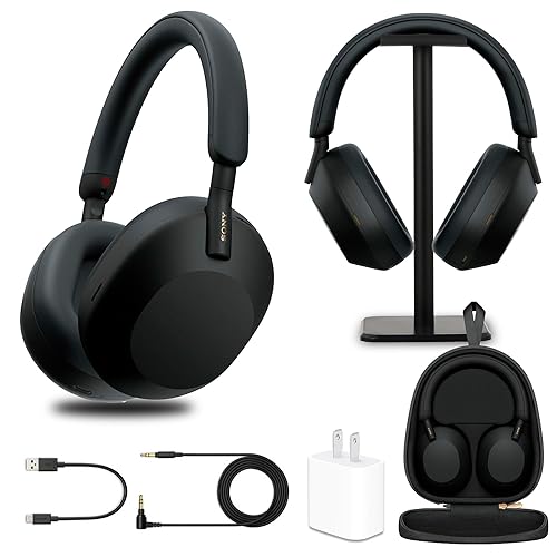 Sony WH-1000XM5 Wireless Noise Canceling Headphones with Auto Noise Canceling Optimizer, Crystal Clear Hands-Free Calling, and Voice Control, Black…