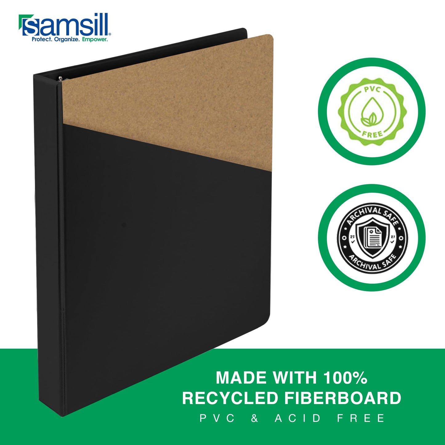 Samsill 2 Inch 3 Ring Binders, Economy Round Ring, Clear View Cover, 425 Sheet Capacity - for School, Home, Office - Black, 4 Pack