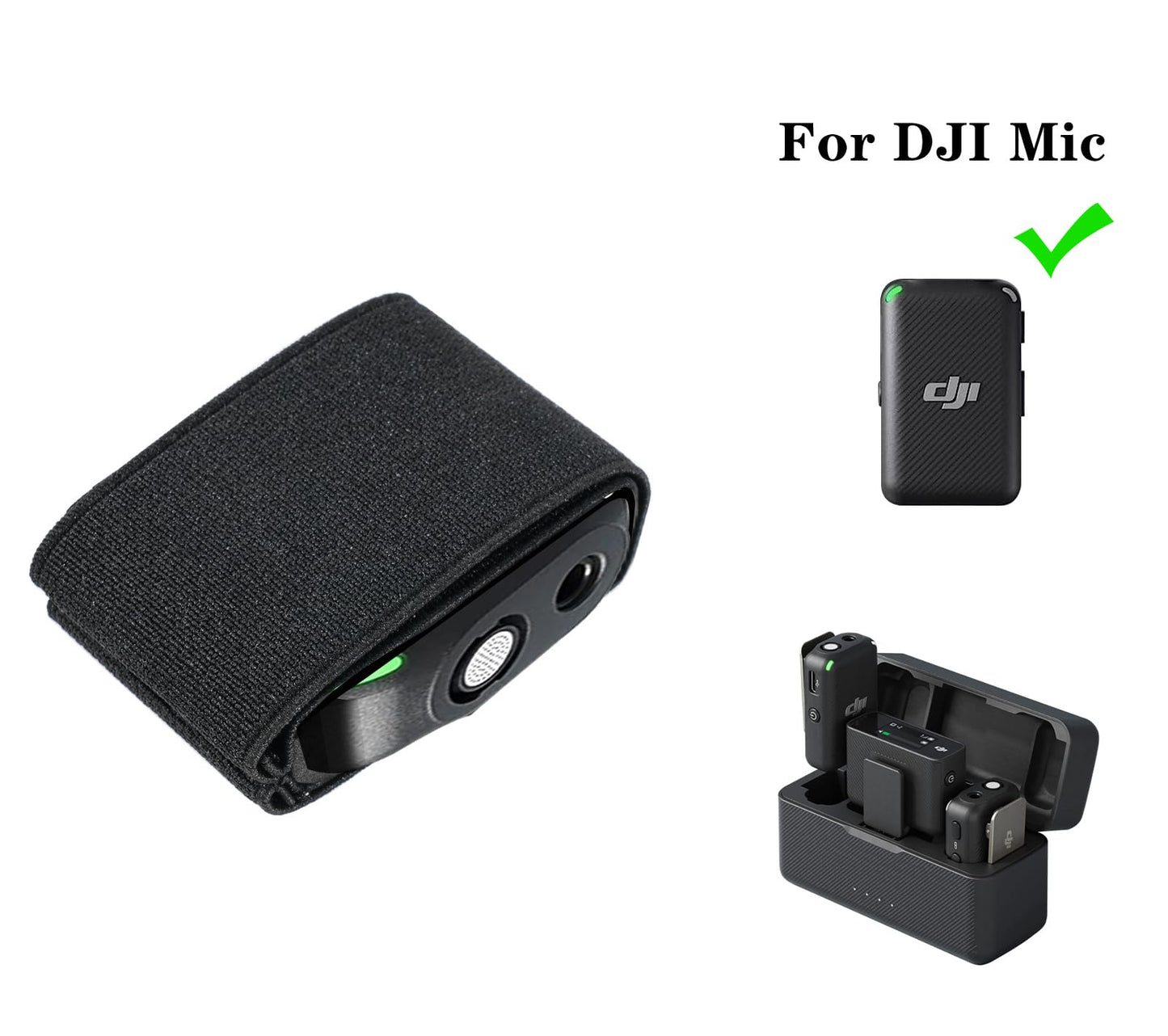 MOTAIN Hand Microphone Elastic Sleeve Compatible with DJI Mic Wireless Recorders,Ideal Accessory For Wedding Photographers(2 Pack)