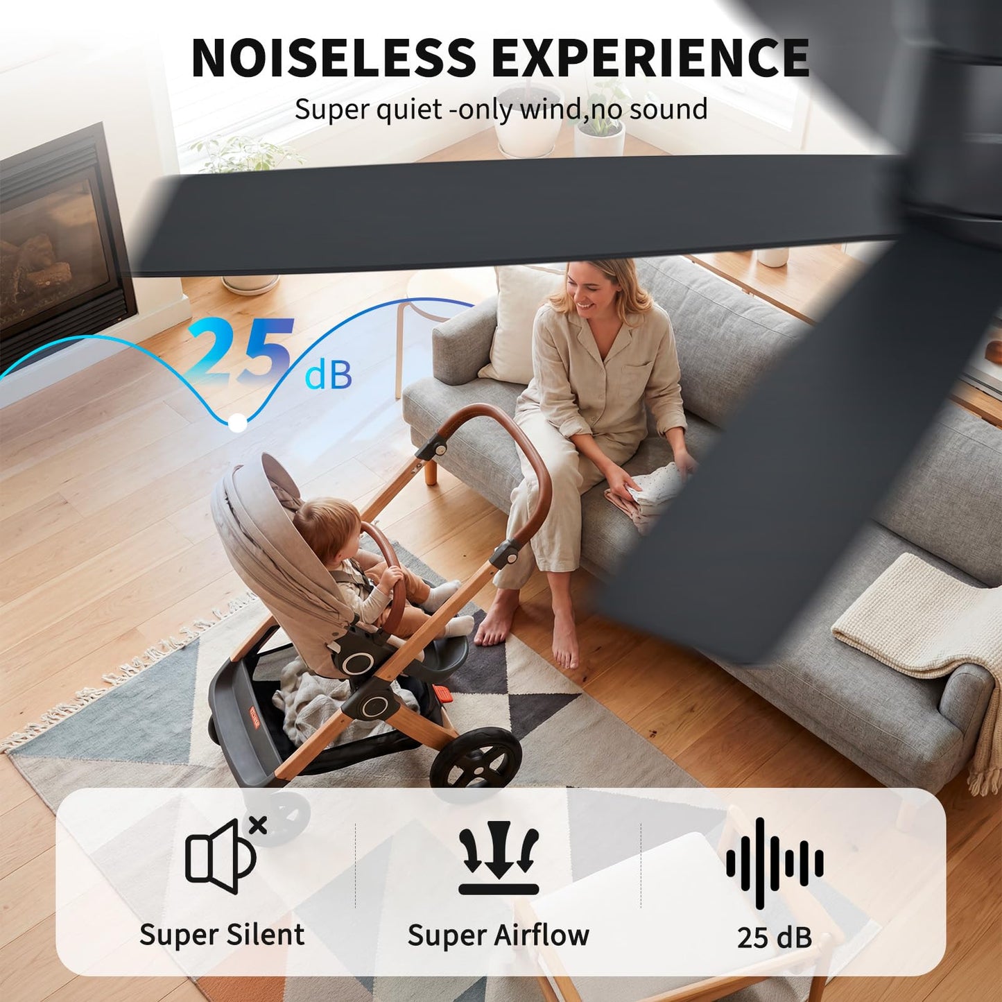 Festisoul 52 in Ceiling Fans with Lights and Remote,5 Blade Smart Ceiling Fan with Lights App Control