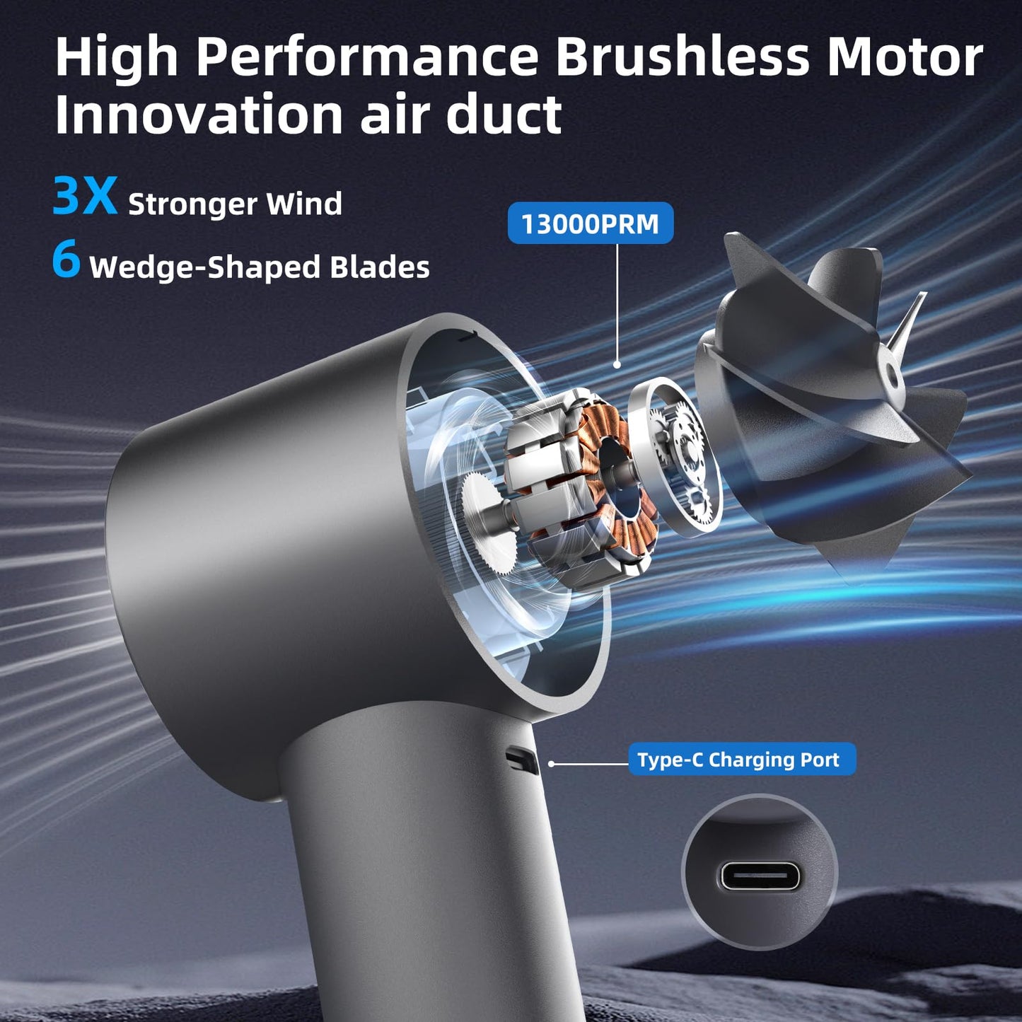 Fansices Small Portable Fan for Travel,Adjustable Speed Mini Fan Handheld with Digital Display, 4500mAh Battery Rechargeable Personal Fan