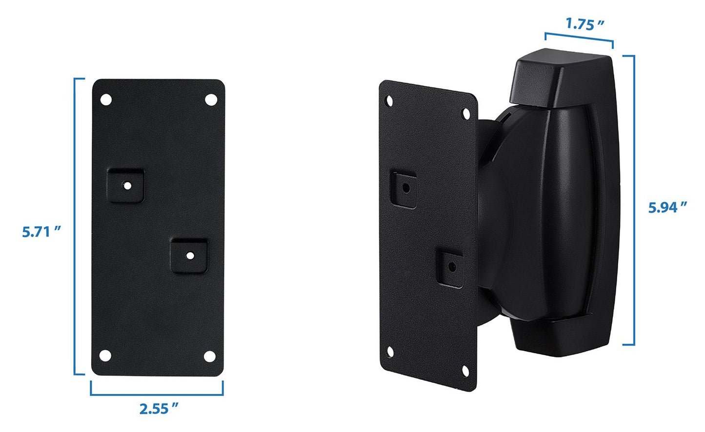 Mount-It! Heavy-Duty Speaker Wall Mount, Universal Adjustable Design for Bookshelf, Large or Small Speakers, 1 Pair, 22 Lbs Capacity, Black